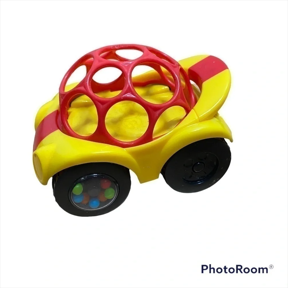 Oball Car Toy Yellow Red Noise Shaker Kids